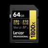 Tarjeta SDXC Lexar 1800X 64GB UHS-II  C10