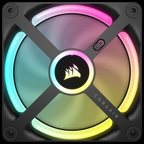 Kit de ventiladores CORSAIR PWM de 120 mm QX120 RGB x3 negro con iCUE Link