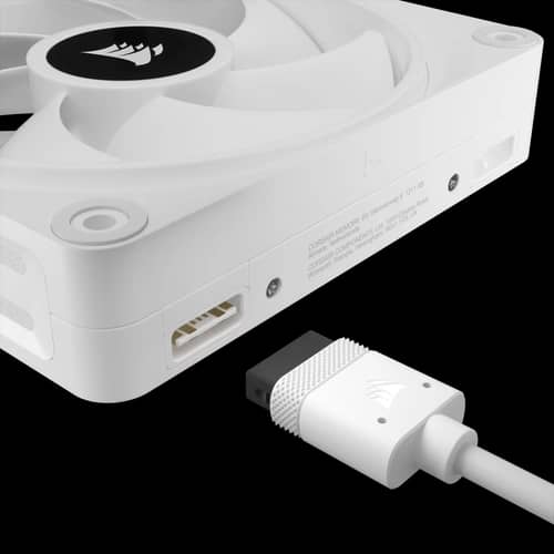 Kit de ventiladores CORSAIR PWM de 120 mm QX120 RGB x3 blanco con iCUE Link